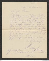 Nachlass Franz Steindachner, Brief von Alois Schrack an Franz Steindachner (20.12.1879), Inv.Nr. 467.01, Seite 1